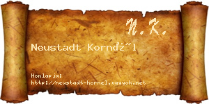 Neustadt Kornél névjegykártya